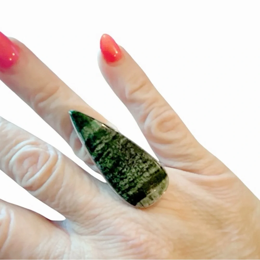 Swiss Kambaba Jasper Stone Karmic Meditation Ring